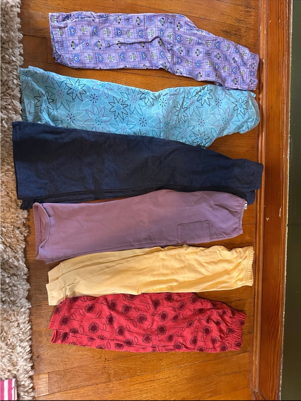 GAP Kids Mixed Color Leggings Pack - Purple, Blue, Black, Mauve, Yellow, Red